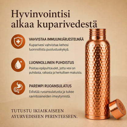 Kuparinen juomapullo – Vexaze | Luonnollisesti puhdistettua vettä, ilman muovia